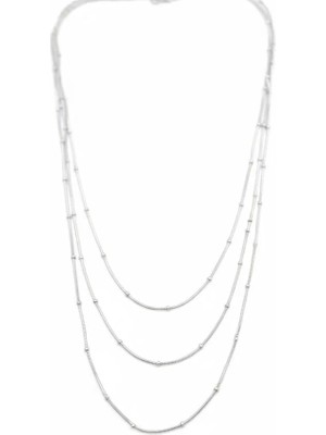 Aesco Top Boncuk Zincir Kolye - Gümüş