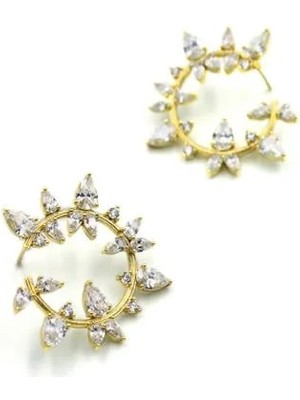 Aesco Taşlı Küpe - Altın