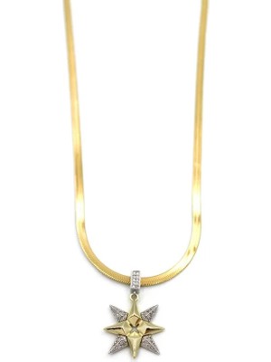 Aesco Kuzey Yıldızı Italyan Zincir Kolye - Altın