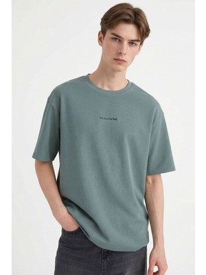 Defacto Erkek T-Shirt D5871AX/GN1083 Green