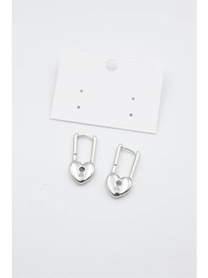 Aesco Kalp Kilit Küpe - Gümüş