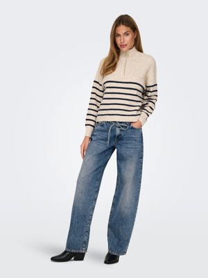 Only Onlgıanna Mw Straıght DOT450 Dnm Noos Kadın Jean Pantolon 15347093 Light Blue Denim