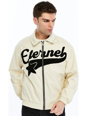 Trender Eternal Baskı Erkek Deri Mont ve Ceket 963 Krem