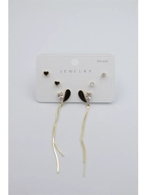 Aesco Çoklu Set Küpe - Altın