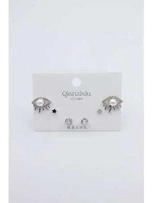 Aesco Çoklu Set Küpe - Gümüş