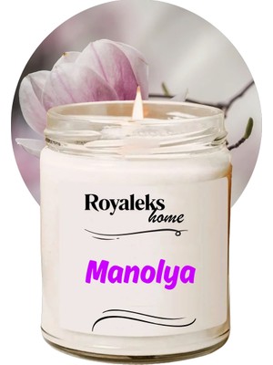 Aesco Doğal Özel Seri Kokulu Dekoratif Kavanoz Mum 210 cc - Manolya Esansı - Ryl