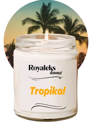 Aesco Doğal Özel Seri Kokulu Dekoratif Kavanoz Mum 210 cc - Tropikal Esans - Ryl