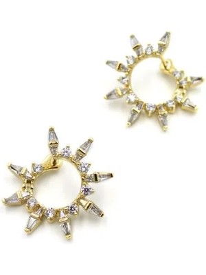 Aesco Taşlı Küpe - Altın