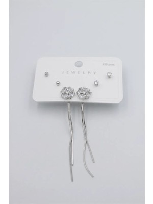 Aesco Çoklu Set Küpe - Gümüş