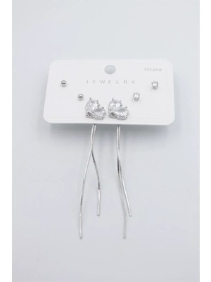 Aesco Çoklu Set Küpe - Gümüş