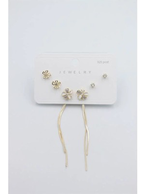 Aesco Çoklu Set Küpe - Altın