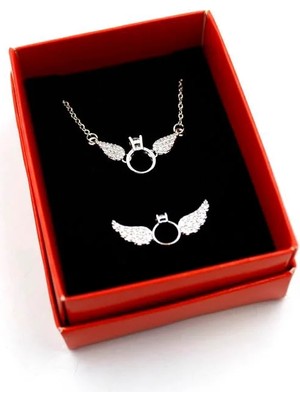 Aesco Tektaş Set Kolye - Altın