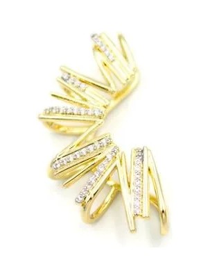 Aesco Taşlı  Kıkırdak Küpe - Altın