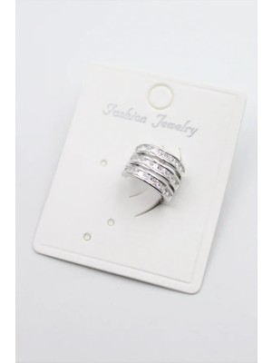 Aesco Taşlı Kıkırdak Küpe - Gümüş