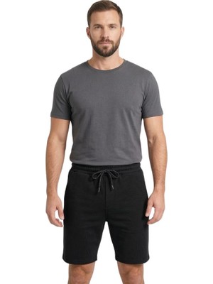 Trender Erkek Penye Şort 7193 Siyah