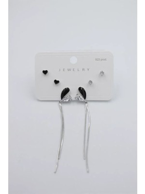 Aesco Çoklu Set Küpe - Gümüş