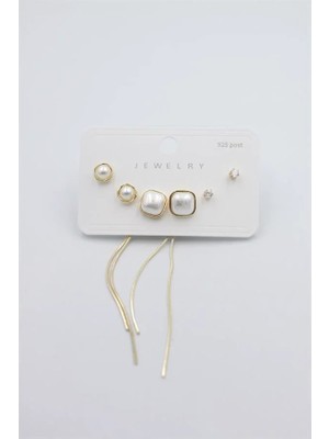 Aesco Çoklu Set Küpe - Altın