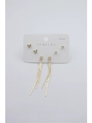 Aesco Çoklu Set Küpe - Altın