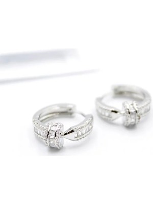 Aesco Taşlı Çivi Küpe - Gümüş