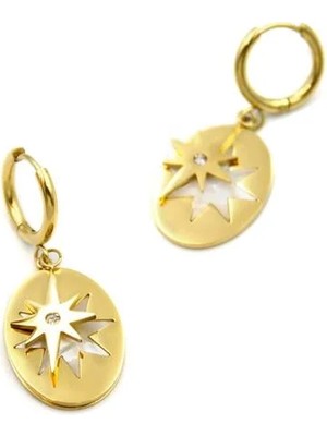 Aesco Kutup Yıldızı Sallantılı Küpe - Altın