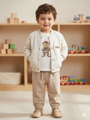 Concept Şık Erkek Bebek Ceketli 3 Lü Takım