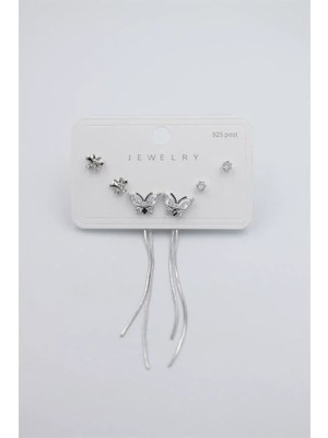 Aesco Çoklu Set Küpe - Gümüş