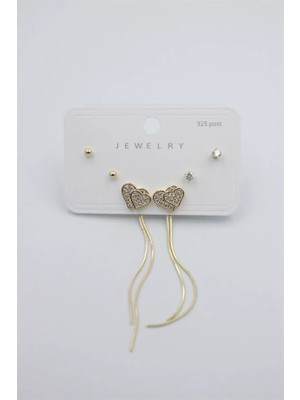 Aesco Çoklu Set Küpe - Altın