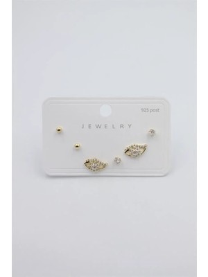 Aesco Çoklu Set Küpe - Altın