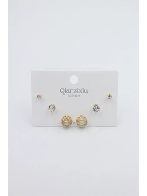 Aesco Çoklu Set Küpe - Altın
