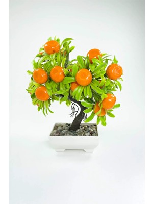 Aesco Dekor Ağaç Portakal Ağacı Saksılı Dekoratif Ağaç Biblo 24X13 cm