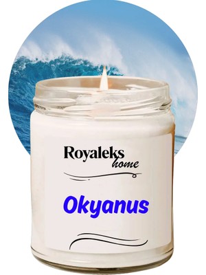Aesco Doğal Özel Seri Kokulu Dekoratif Kavanoz Mum 210 cc - Okyanus Esansı - Ryl
