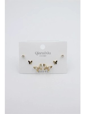 Aesco Çoklu Set Küpe - Altın