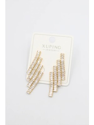 Aesco Baget Taşlı Küpe - Altın