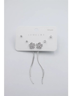 Aesco Çoklu Set Küpe - Gümüş