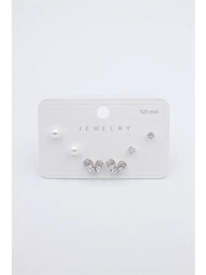 Aesco Çoklu Set Küpe - Gümüş