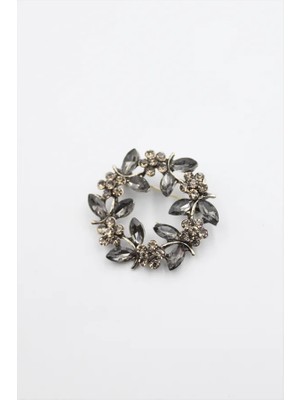 Aesco Çiçek Broş - Siyah