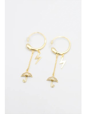 Aesco Şemsiye Küpe - Altın