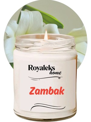 Aesco Doğal Özel Seri Kokulu Dekoratif Kavanoz Mum 210 cc - Zambak Esansı - Ryl