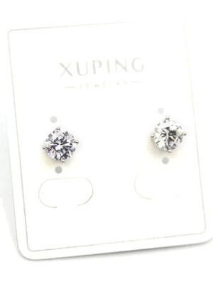 Aesco Büyük Boy Tek Taş Küpe - Gümüş