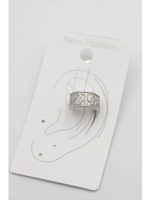 Aesco Taşlı Kıkırdak Küpe - Gümüş