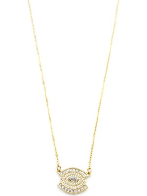 Aesco Taşlı Göz Kolye - Altın