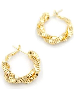 Aesco Tırtıklı Küpe - Altın