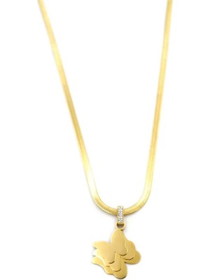Aesco Kelebek Kolye - Altın