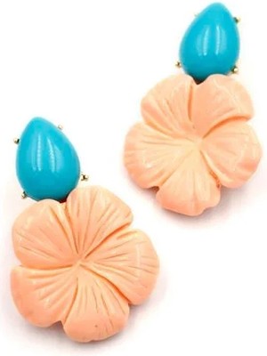 Aesco Çiçek Küpe - Somon