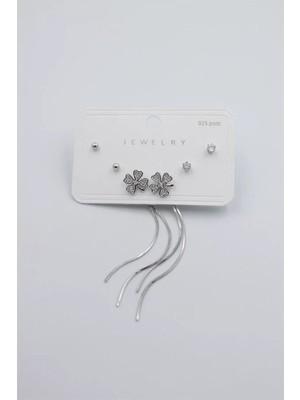 Aesco Çoklu Set Küpe - Gümüş