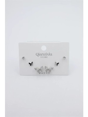 Aesco Çoklu Set Küpe - Gümüş