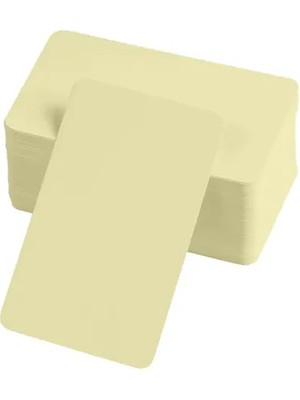 Aesco Boş Kelime Kartları 5x8 cm - 50 Adet Oval Kenarlı | Tabu &amp; Not Kartları - Sarı