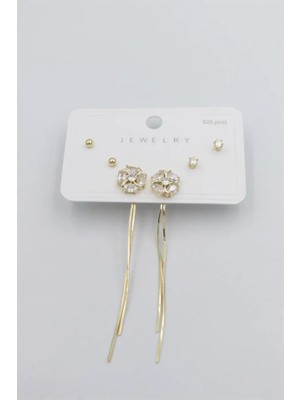 Aesco Çoklu Set Küpe - Altın