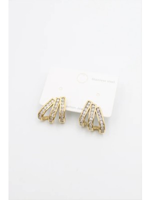 Aesco Taşlı Küpe - Altın