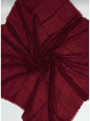 Özense Çift Flamlı Pamuklu 4 Mevsim Kullanılabilir Terletmeyen Bordo Renkli Eşarp